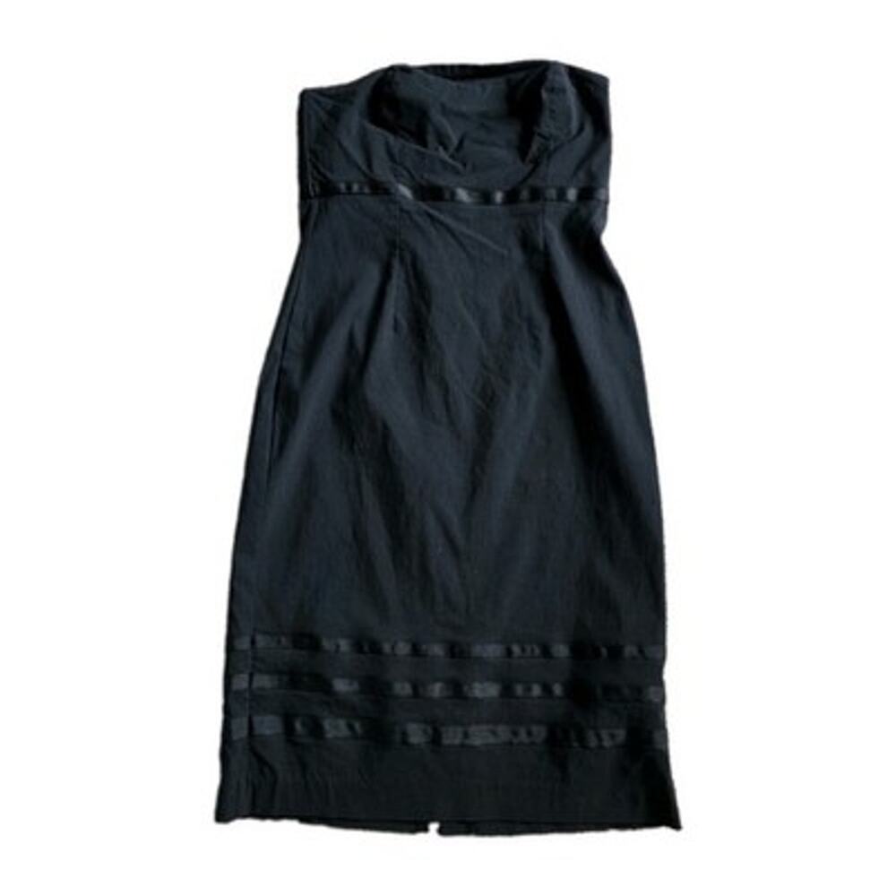 Vintage Express Black Mini Dress Womens 6 Strapless Homecoming Grunge Witchy LBD